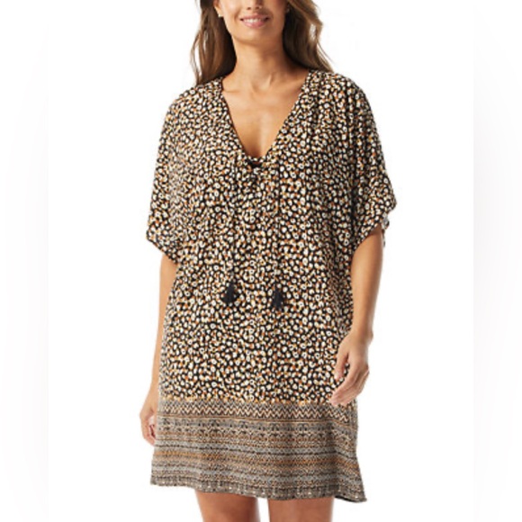COCO REEF Women's Raya Lace-Up V-Neck Dress Cover-Up